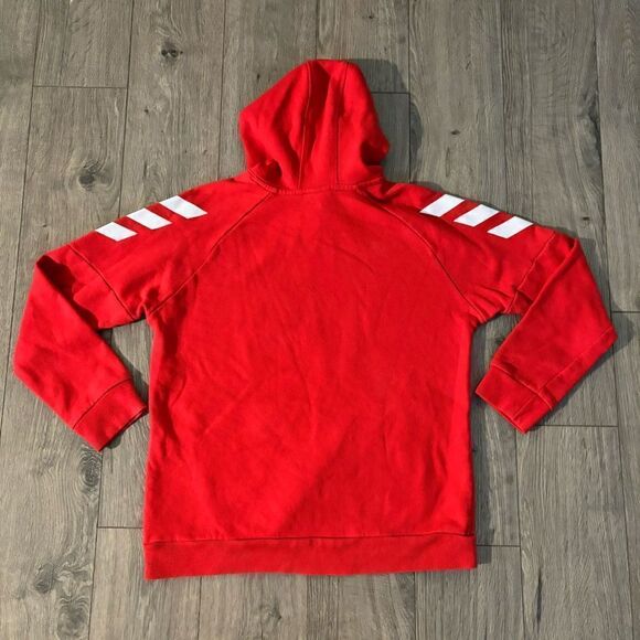 Adidas Red white Hoodie Sweatshirt Unisex XL 18/20 - Picture 2 of 3